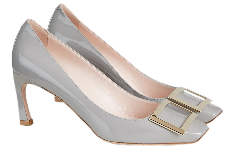 Lookbook 羅杰·維維亞 (Roger Vivier) Belle Vivier Trompette 喇叭跟漆皮高跟鞋 女款 灰色