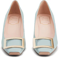 Lookbook Roger Vivier Belle Vivier Trompette時尚休閒漆皮高跟鞋 女款 淡藍色