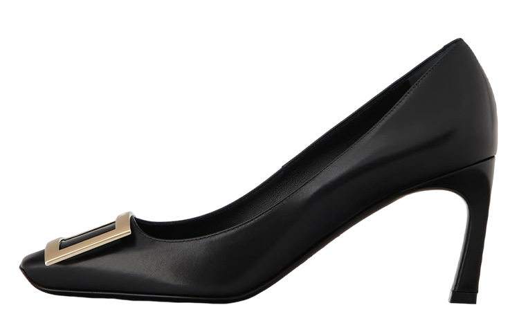 (Women) Roger Vivier Belle Vivier Trumpet High Heels 'Black Leather' RVW40015280BSSB999