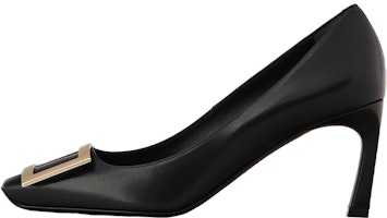(Women) Roger Vivier Belle Vivier Trumpet High Heels 'Black Leather' RVW40015280BSSB999 (Women) Roger Vivier Belle Vivier Trumpet High Heels 'Black Leather' RVW40015280BSSB999