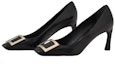 Order (W) Roger Vivier Belle Vivier Tumit Tinggi Trumpet 'Kulit Hitam' RVW40015280BSSB999