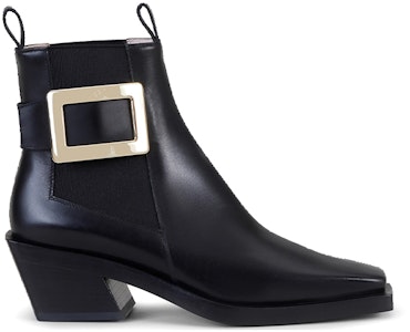 (W) Roger Vivier 黑色金属扣切尔西靴 RVW64131690QGWB999 Order (W) Roger Vivier 黑色金属扣切尔西靴 RVW64131690QGWB999