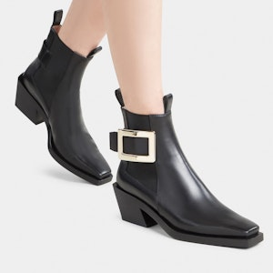 (W) Roger Vivier 黑色金属扣切尔西靴 RVW64131690QGWB999 Details for (W) Roger Vivier 黑色金属扣切尔西靴 RVW64131690QGWB999