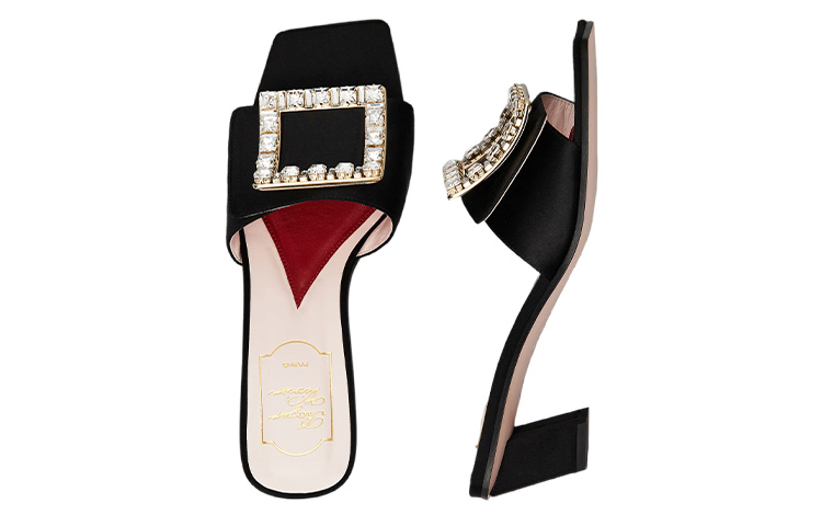 Shop (W) Roger Vivier Biki Love 'Tacones Altos de Satén Negro' RVW65832610RS0B999