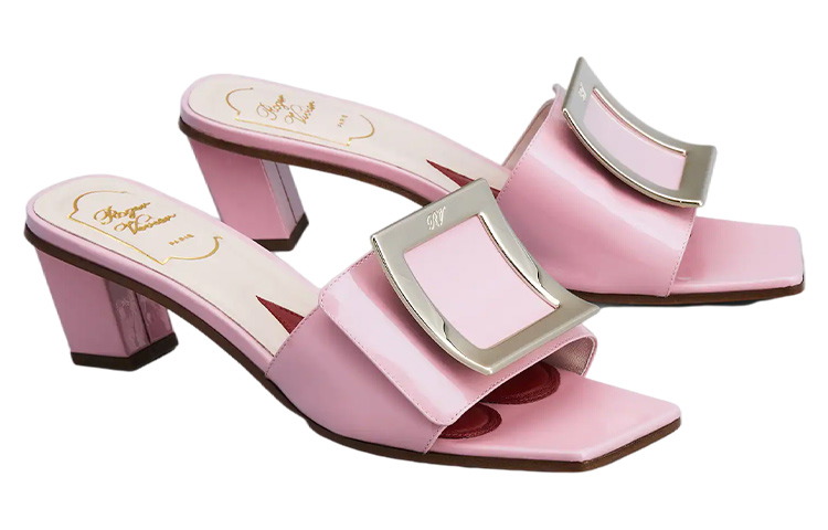 Order ROGER VIVIER Biki Love 金屬扣漆皮裸跟鞋 女款 粉色