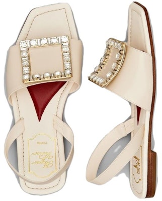 (Women) Roger Vivier Biki Love 'Rhinestone Buckle Leather Sandals Beige' RVW66332780BSSC019 Purchase (Women) Roger Vivier Biki Love 'Rhinestone Buckle Leather Sandals Beige' RVW66332780BSSC019