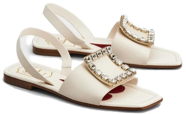 (Women) Roger Vivier Biki Love 'Rhinestone Buckle Leather Sandals Beige' RVW66332780BSSC019 Details for (Women) Roger Vivier Biki Love 'Rhinestone Buckle Leather Sandals Beige' RVW66332780BSSC019
