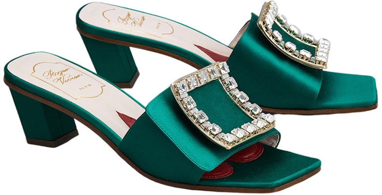 (W) Roger Vivier Tacones Altos Biki Love 'Verde Satén Hebilla Cuadrada' RVW65832610RS0V016 Lookbook (W) Roger Vivier Tacones Altos Biki Love 'Verde Satén Hebilla Cuadrada' RVW65832610RS0V016
