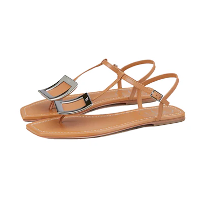 (W) Roger Vivier Bikiviv' 'Brown Leather Sandals'