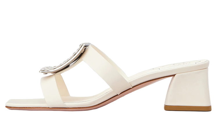 Buy (W) Roger Vivier Bikiviv ''Kristall-Pantoletten - Cremefarben'' RVW53624440BSSC019
