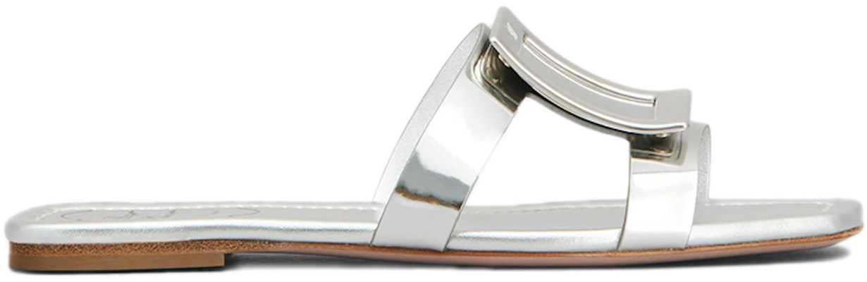 (W) Roger Vivier Bikiviv 'Sandal Kulit Gesper Logam Perak' RVW504233205ESB200 Order (W) Roger Vivier Bikiviv 'Sandal Kulit Gesper Logam Perak' RVW504233205ESB200