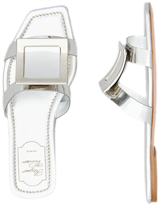 (W) Roger Vivier Bikiviv 'Sandal Kulit Gesper Logam Perak' RVW504233205ESB200 Purchase (W) Roger Vivier Bikiviv 'Sandal Kulit Gesper Logam Perak' RVW504233205ESB200