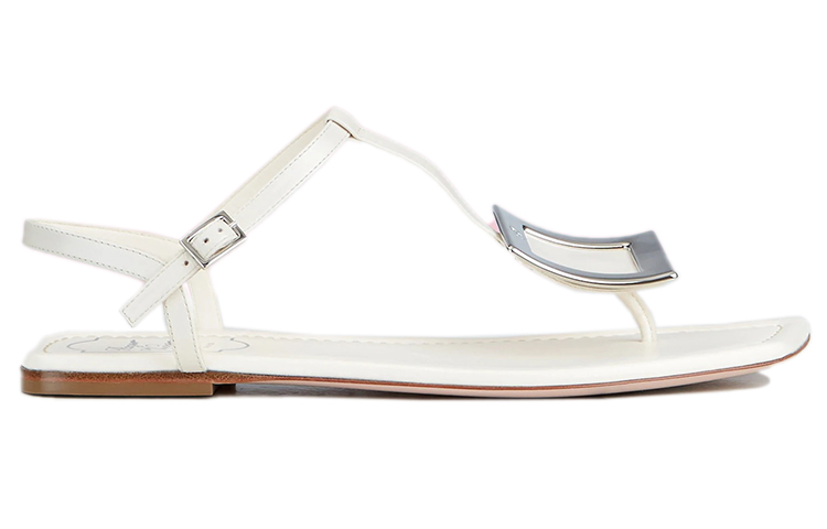 (W) Roger Vivier Bikiviv' Thong 'Metal Buckle White Leather' 圖 2
