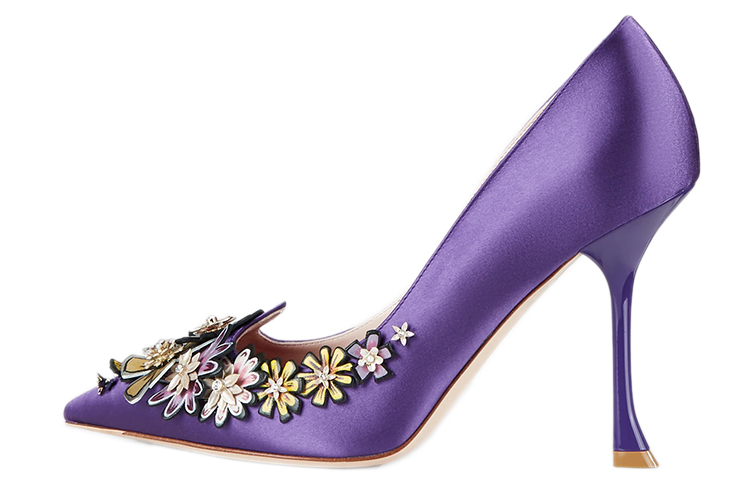 (W) Roger Vivier Blossom High Heels 'Purple Satin'
