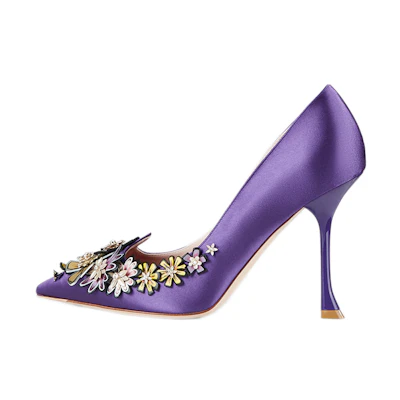 (W) Roger Vivier Blossom High Heels 'Purple Satin'
