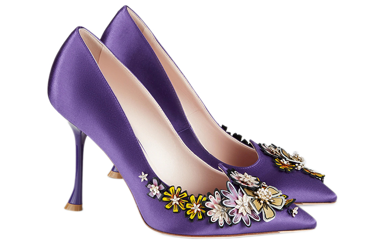 (W) Roger Vivier Blossom High Heels 'Purple Satin' 圖 3