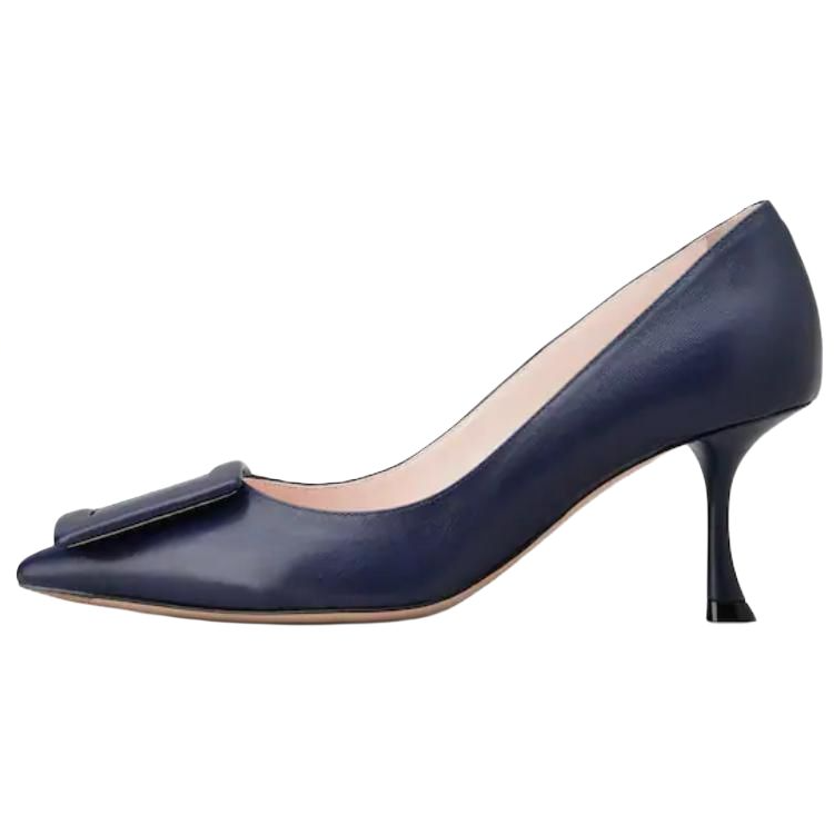 (Women) Roger Vivier Blue Leather Pointed-Toe Stiletto Heels 6.3cm RVW61830690NK0U800