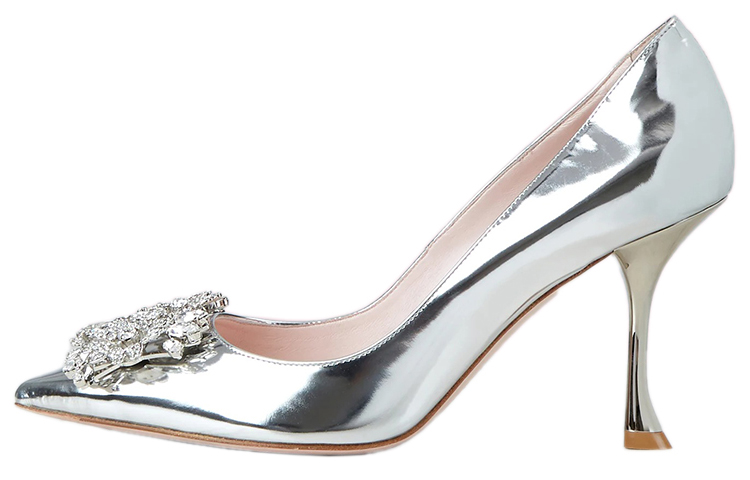 (Women) Roger Vivier Bouquet Strass Buckle Pumps 'Elegant Pointed Toe Silver' RVW530280205ESB200