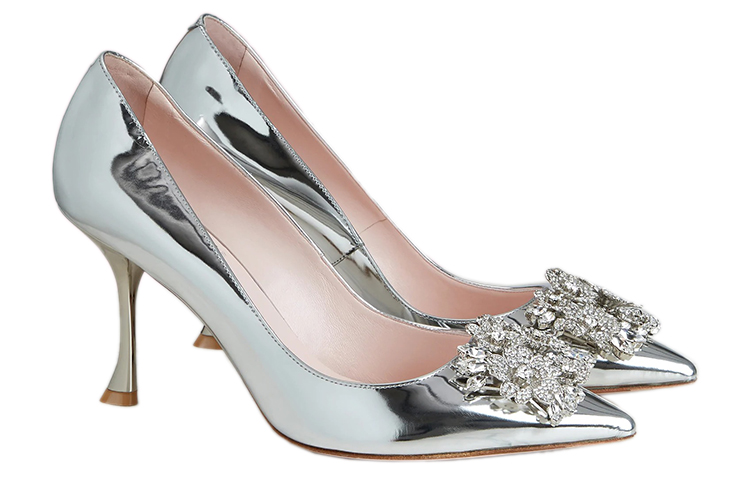 (W) Roger Vivier Bouquet Strass Buckle Pumps 'Elegant Pointed Toe Silver' 圖 3