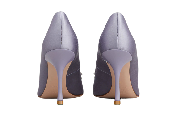 (W) Roger Vivier Bouquet Strass Buckle Satin High Heels 'Purple' 圖 4