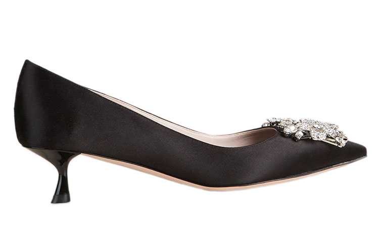 (W) Roger Vivier Bouquet Strass High Heels 'Black Satin' 圖 2