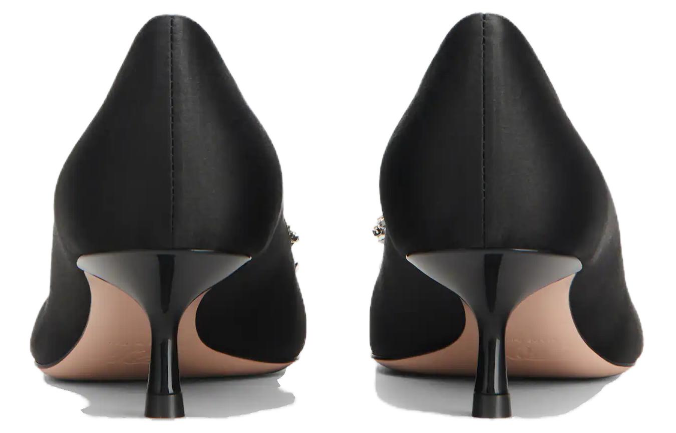 (W) Roger Vivier Bouquet Strass High Heels 'Black Satin' 圖 5