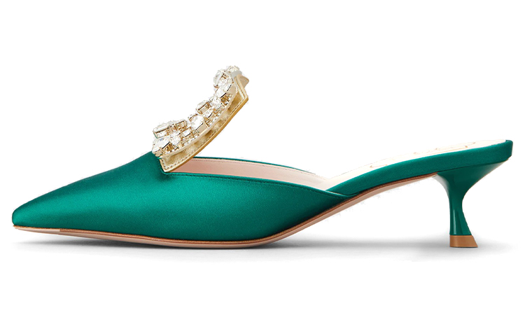 Buy (W) Roger Vivier Broche Vivier ''Versailles Grün Satin'' RVW54329590ONU1S91