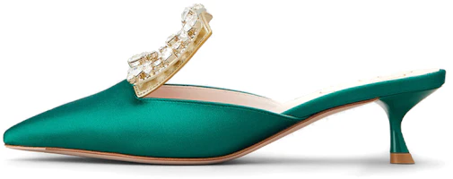 (Women) Roger Vivier Broche Vivier 'Versailles Green Satin' RVW54329590ONU1S91 (Women) Roger Vivier Broche Vivier 'Versailles Green Satin' RVW54329590ONU1S91