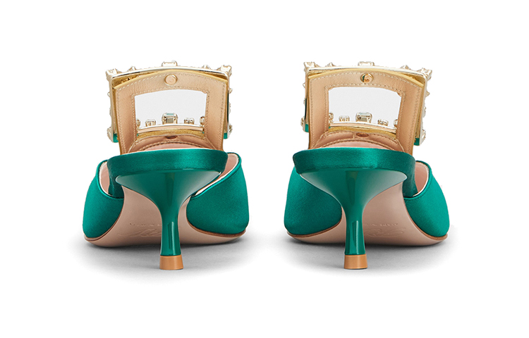 Shop (W) Roger Vivier Broche Vivier ''Versailles Grün Satin'' RVW54329590ONU1S91
