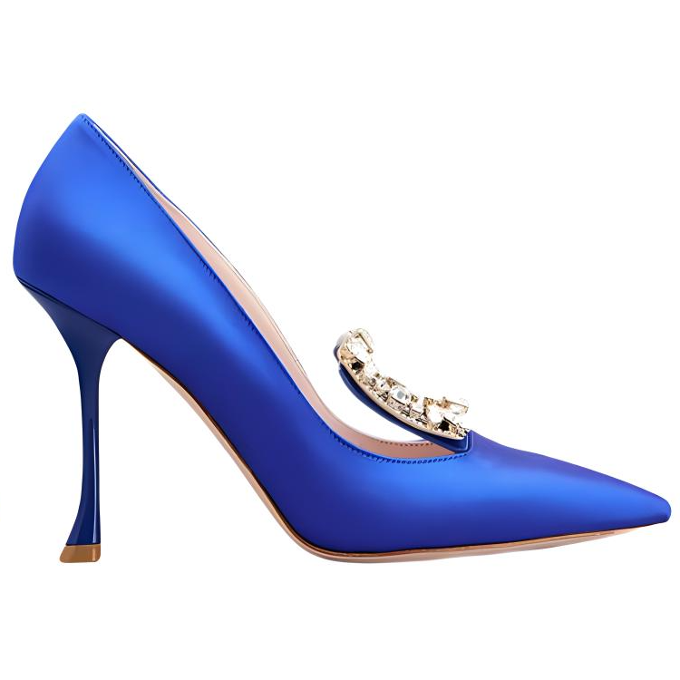 (W) Roger Vivier Broche Vivier Buckle High Heels 'Blue Satin' 圖 2