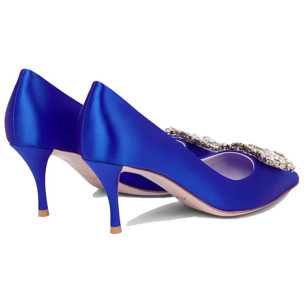 (W) Roger Vivier Broche Vivier Buckle High Heels 'Blue Satin' 圖 4