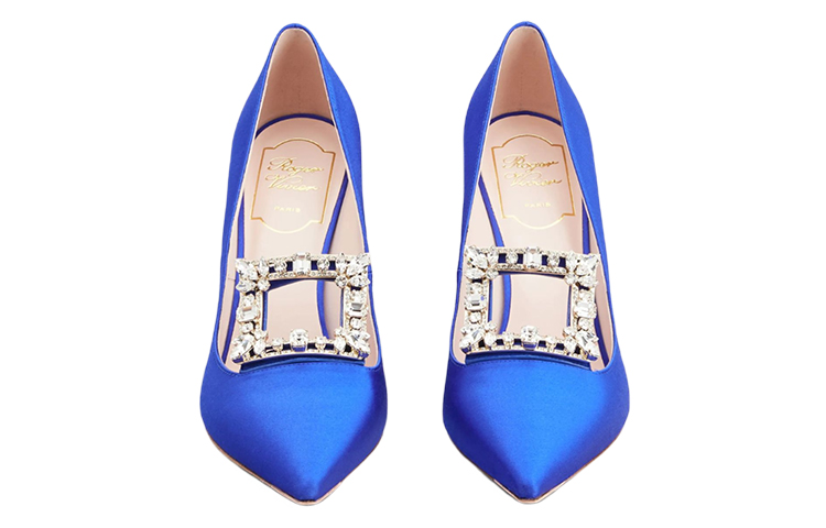 (W) Roger Vivier Broche Vivier Buckle High Heels 'Blue Satin' 圖 5