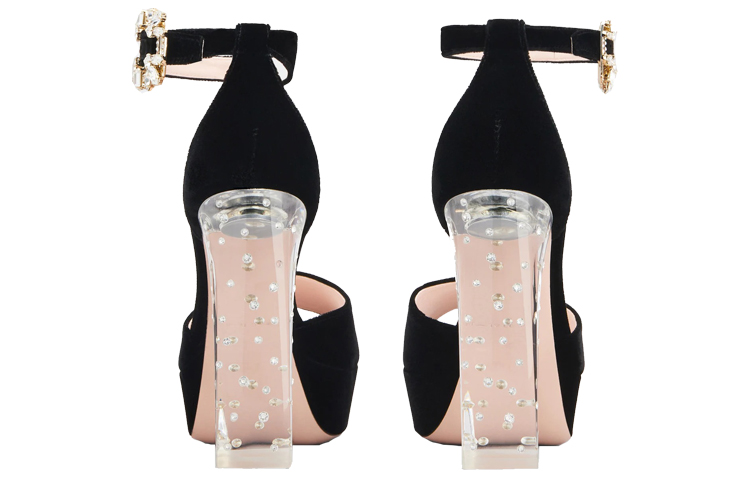 (W) Roger Vivier Broche Vivier Buckle High Heels 'Mini Crystal Black Velvet' 圖 6