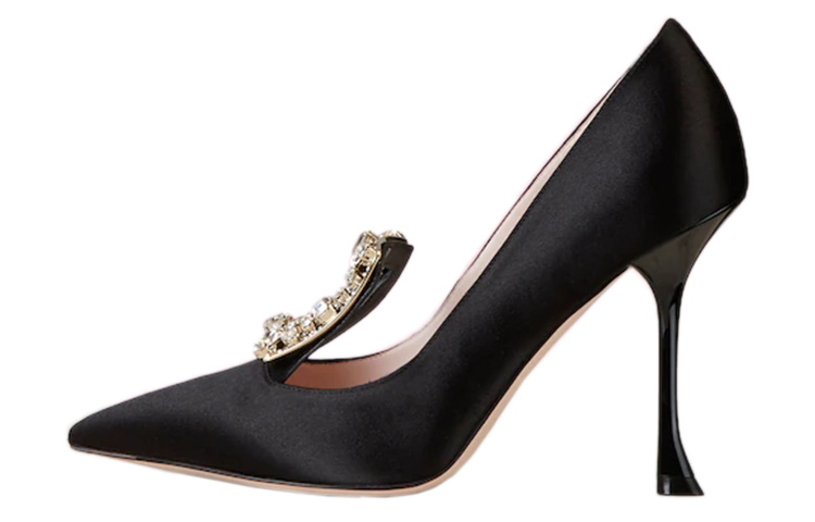 (Women) Roger Vivier Broche Vivier High Heel 'Black Silk Satin' RVW53830030912B999