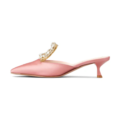 (W) Roger Vivier Broche Vivier High Heels 'Versailles Pink Satin'