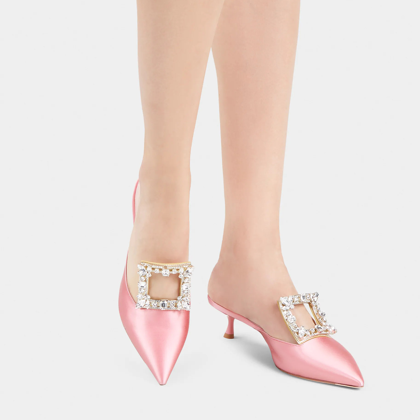 (W) Roger Vivier Broche Vivier High Heels 'Versailles Pink Satin' 圖 5