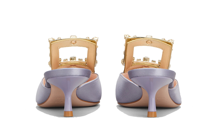 (W) Roger Vivier Broche Vivier High Heels 'Versailles Purple Satin Elegance' 圖 5