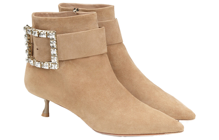 (W) Roger Vivier Buckle Ankle Boots 'Brown Velvet' 圖 2