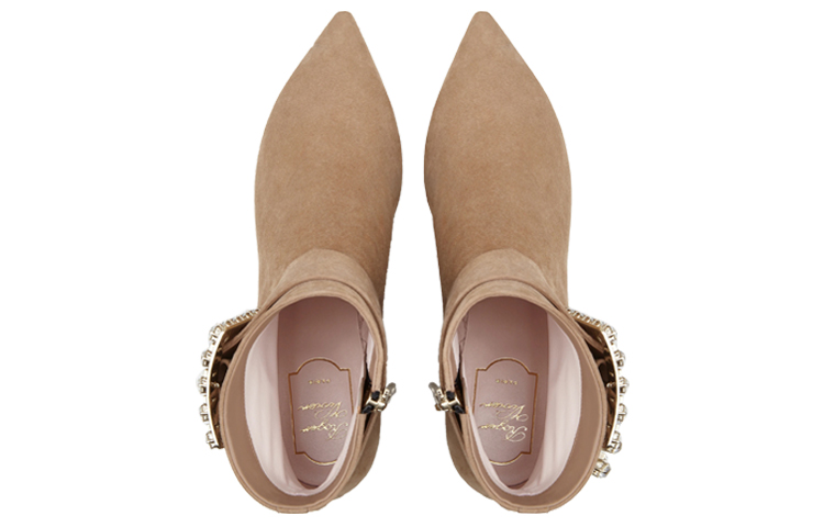(W) Roger Vivier Buckle Ankle Boots 'Brown Velvet' 圖 3