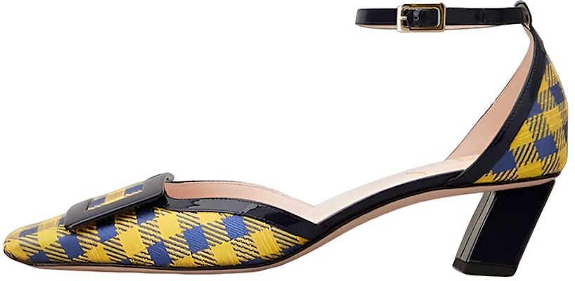 (Women) Roger Vivier Buckle Patent Fabric Mid-Heel 'Yellow Blue' RVW006333103JC1J58 Buy (Women) Roger Vivier Buckle Patent Fabric Mid-Heel 'Yellow Blue' RVW006333103JC1J58