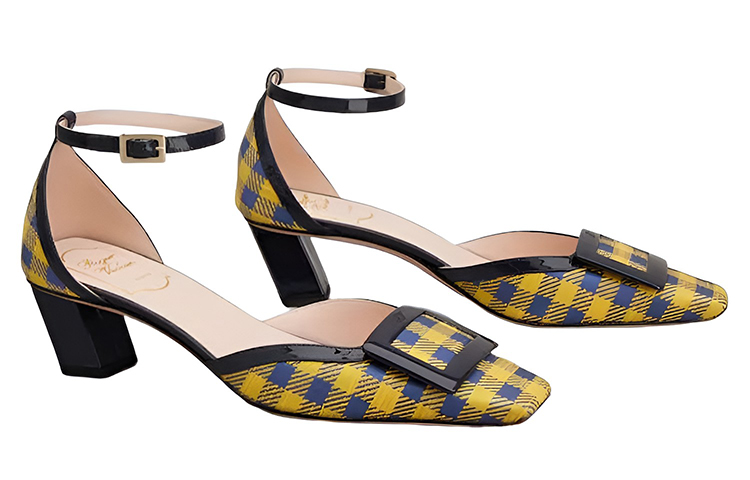 Order (W) Roger Vivier Tacón Medio con Hebilla de Charol 'Amarillo Azul' RVW006333103JC1J58
