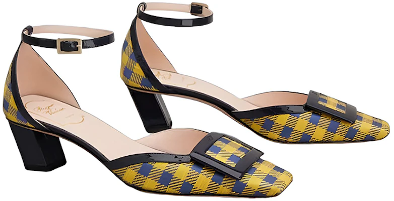 (W) Roger Vivier Tacón Medio con Hebilla de Charol 'Amarillo Azul' RVW006333103JC1J58 Order (W) Roger Vivier Tacón Medio con Hebilla de Charol 'Amarillo Azul' RVW006333103JC1J58