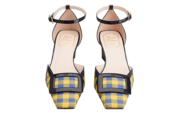(W) Roger Vivier Buckle Patent Fabric Mid-Heel 'Yellow Blue' 圖 3
