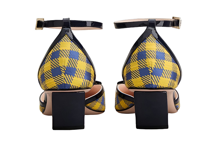Shop (W) Roger Vivier Tacón Medio con Hebilla de Charol 'Amarillo Azul' RVW006333103JC1J58
