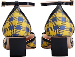Shop (W) Roger Vivier Tumit Sederhana Kuning-Biru dengan Buckle Kain Berkilat RVW006333103JC1J58