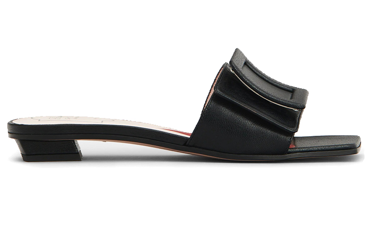 Order (W) Roger Vivier Sandalia Negra con Hebilla de Charol RVW62931090TRPB999