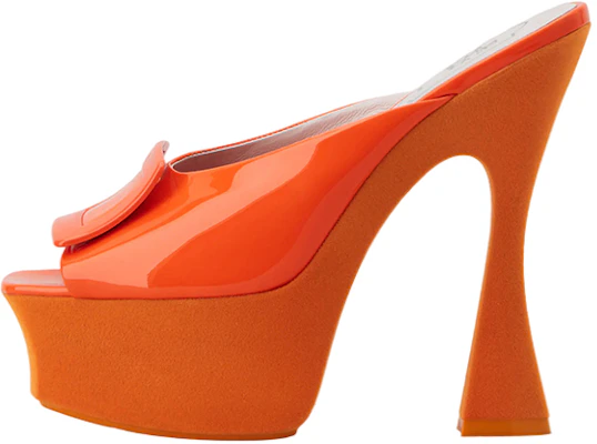 (W) Roger Vivier Mules à Plateforme en Cuir Verni Boucle ''Orange'' RVW66232900D1PG827 Buy (W) Roger Vivier Mules à Plateforme en Cuir Verni Boucle ''Orange'' RVW66232900D1PG827