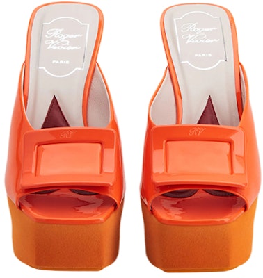 (Women) Roger Vivier Buckle Patent Leather Platform Mule 'Orange' RVW66232900D1PG827 Lookbook (Women) Roger Vivier Buckle Patent Leather Platform Mule 'Orange' RVW66232900D1PG827