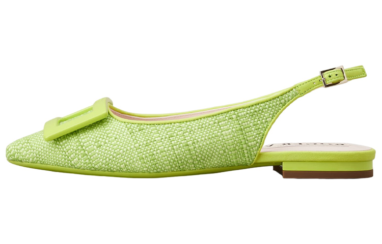 (W) Roger Vivier Buckle Pointed Flats 'Green'