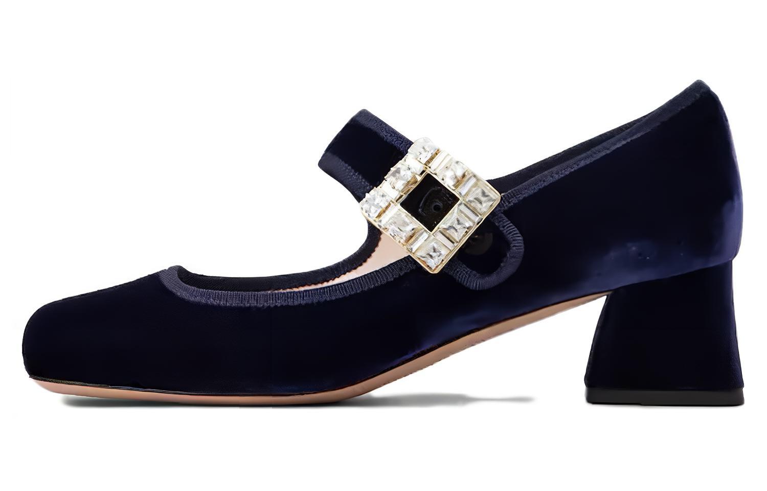 (W) Roger Vivier Buckle Pump 'Blue Velvet'